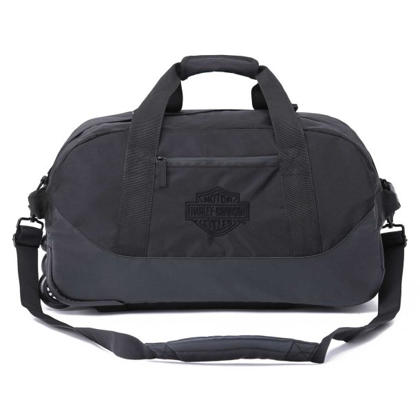 21" B&S Crinkle Nylon Carry-On Wheeling Duffel Bag - Black