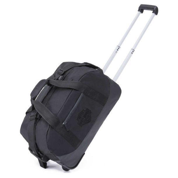 21" B&S Crinkle Nylon Carry-On Wheeling Duffel Bag - Black