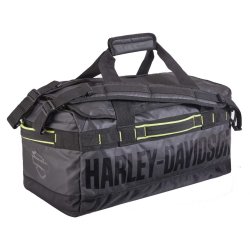 Nomad Water-Resistant Polyester Duffel Bag - Black/Lime