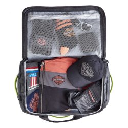 Nomad Water-Resistant Polyester Duffel Bag - Black/Lime