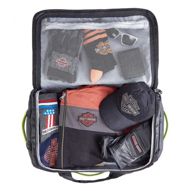 Nomad Water-Resistant Polyester Duffel Bag - Black/Lime