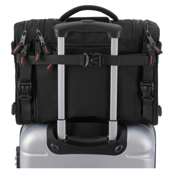 Racing Travel Duffel Bag w/ Hideaway Rain Cover - Black