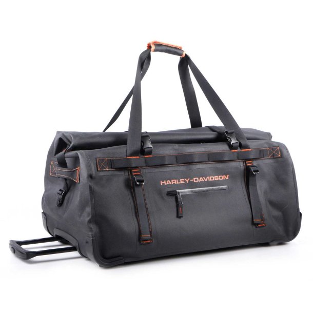 29" Waterproof Adventure Large Wheeling Duffel Bag, Black/Rust