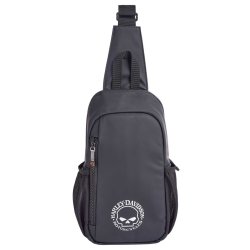 Harley-Davidson Super Sling Backpack, Willie G Skull Logo Lightweight Bag- Black