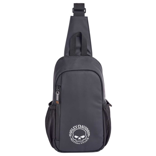 Harley-Davidson Super Sling Backpack, Willie G Skull Logo Lightweight Bag- Black