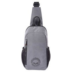 Harley-Davidson Super Sling Backpack, Willie G Skull Lightweight Bag - Silver