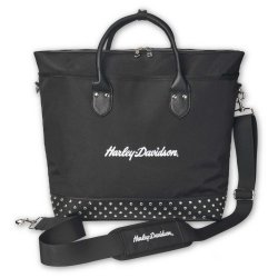  3D H-D Script Studded Overnight Tote