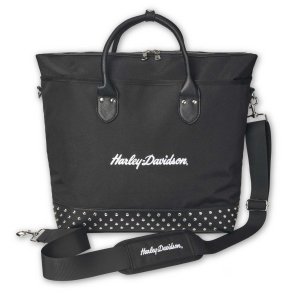  3D H-D Script Studded Overnight Tote