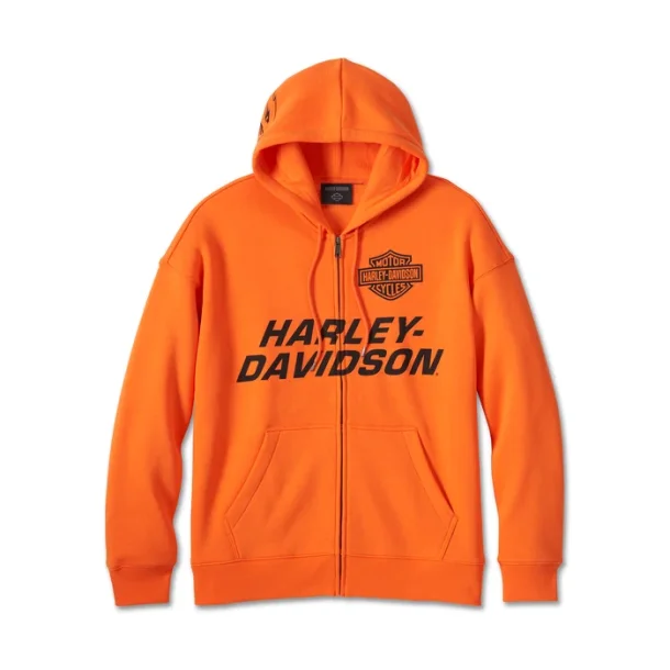 Men's Screamin' Eagle Zip-Up Hoodie - Harley Orange