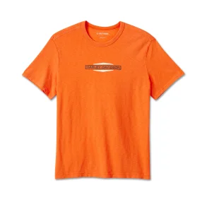 Men's Stacked Bar & Shield Slub Tee - Harley Orange