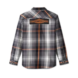 Men's Stacked Bar &amp; Shield Long Sleeve Plaid Shirt