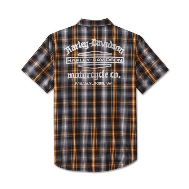 Short Sleeve Shirt - Plaid - Harley Black &amp; Quiet Shade