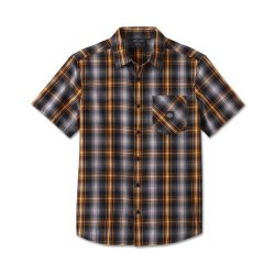 Short Sleeve Shirt - Plaid - Harley Black &amp; Quiet Shade