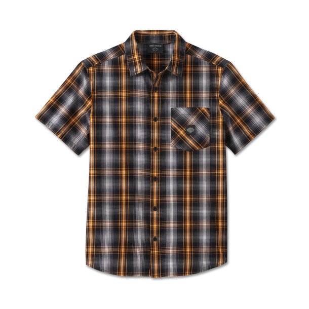 Short Sleeve Shirt - Plaid - Harley Black &amp; Quiet Shade