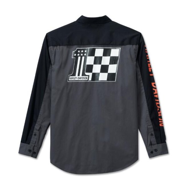 Racing L/S Shirt Woven grey/blk