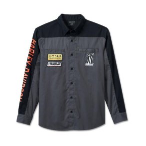 Racing L/S Shirt Woven grey/blk