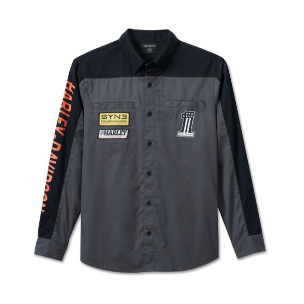 Racing L/S Shirt Woven grey/blk