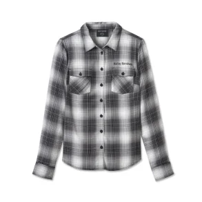 Stacked Bar & Shield Long Sleeve  Shirt - Ladies