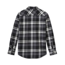 Bar &amp; Shield Flannel Shirt - Plaid - Harley Black 