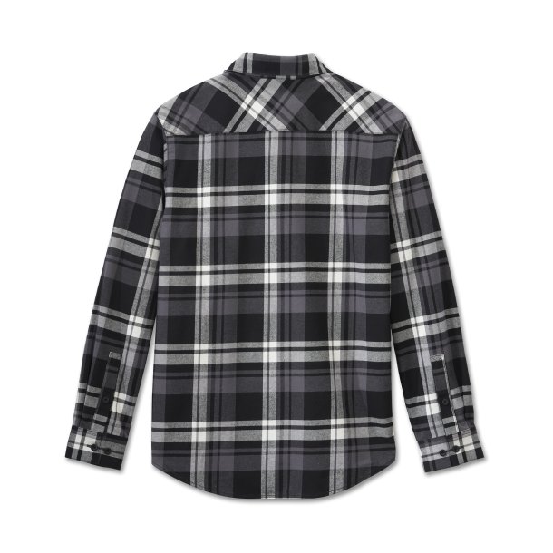 Bar &amp; Shield Flannel Shirt - Plaid - Harley Black 