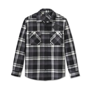 Bar & Shield Flannel Shirt - Plaid - Harley Black 