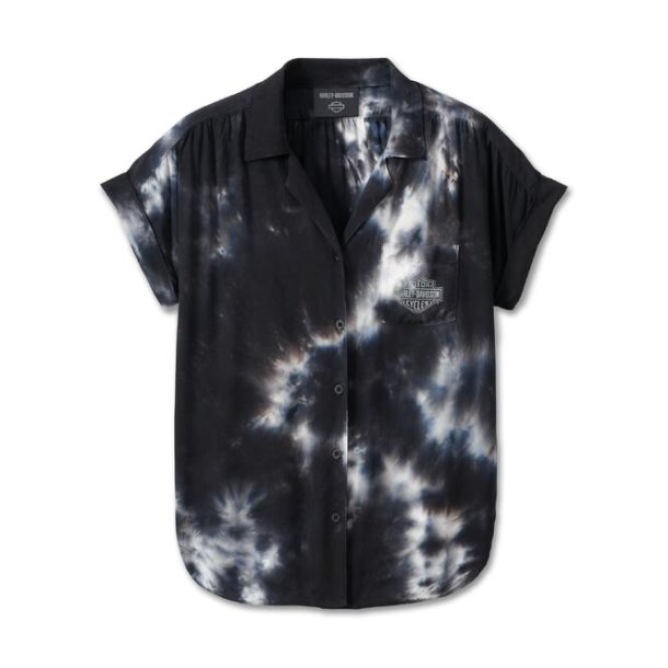 Bar &amp; Shield Tie Dye Button Down Ladies Shirt