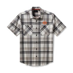 Men's H-D TECH COOLMAX Plaid Shirt - Plaid - Ghost Gray &amp; Asphalt