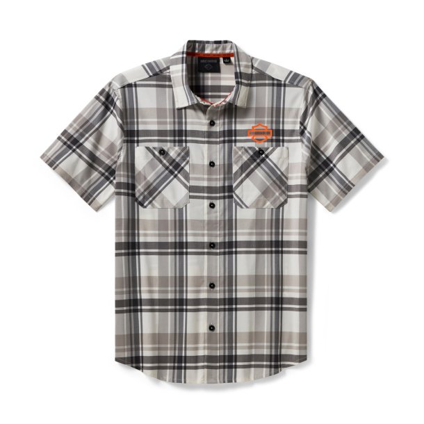 Men's H-D TECH COOLMAX Plaid Shirt - Plaid - Ghost Gray &amp; Asphalt