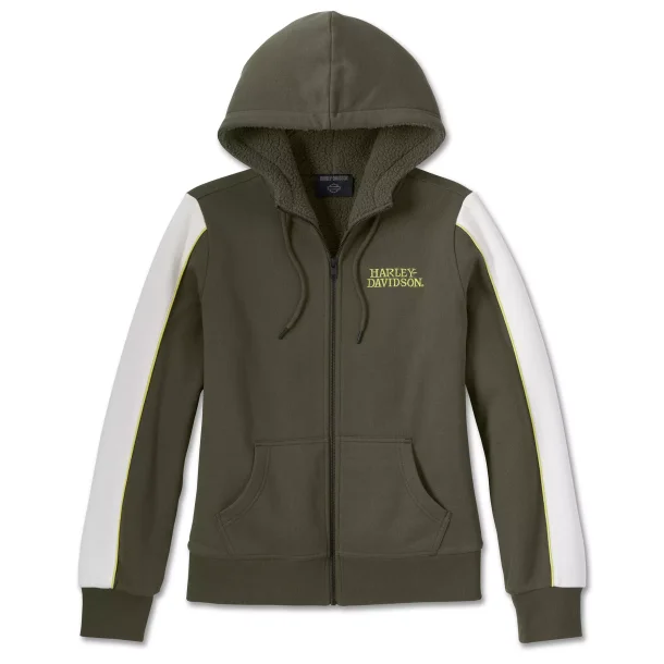 Willie G  Sherpa Lined Zip Front Hoodie Ladies