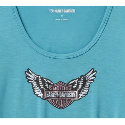  Winged Bling Scoop Neck Tee - Rustic Teal