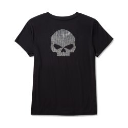 Willie G Skull Bling V-neck - Harley Black