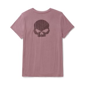 Willie G Skull Bling V-neck - Nostalgia Rose