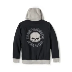 Willie G Skull Colorblock Zip Front Hoodie