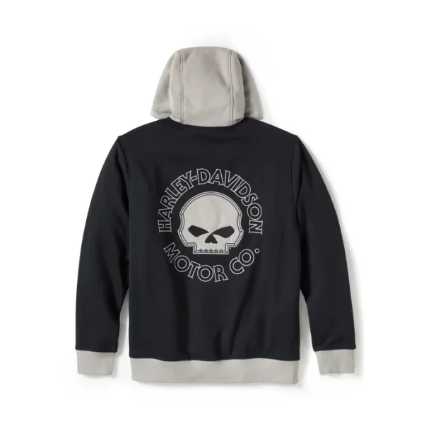 Willie G Skull Colorblock Zip Front Hoodie