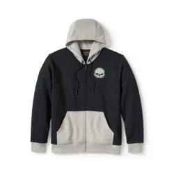 Willie G Skull Colorblock Zip Front Hoodie