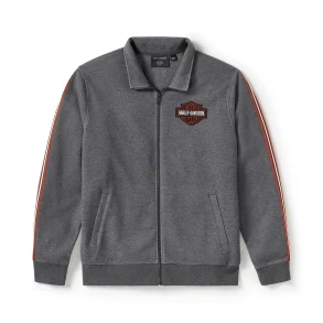 Fleece Zip Front Track Jacket - Grey 
