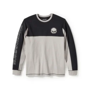 Willie G Skull Colorblock Long Sleeve Tee -