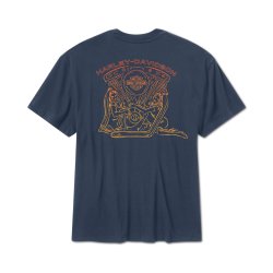 H-D Engine Twins Short Sleeve Tee - Mood Indigo