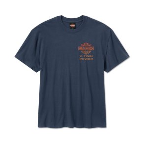 H-D Engine Twins Short Sleeve Tee - Mood Indigo