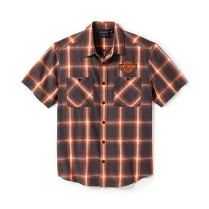 Bar & Shield Staple S/S Shirt - Asphalt & Harley Orange
