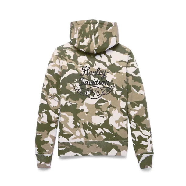 Camouflage Women's Salute Zip Front Hoodie