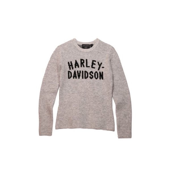 Harley-Davidson Womens Sweatshirt Midwest Intarsia Light Grey