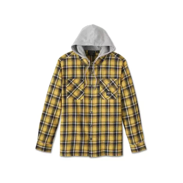 Hodded Shirt Yellow Plaid