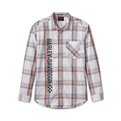 Shirt woven white plaid