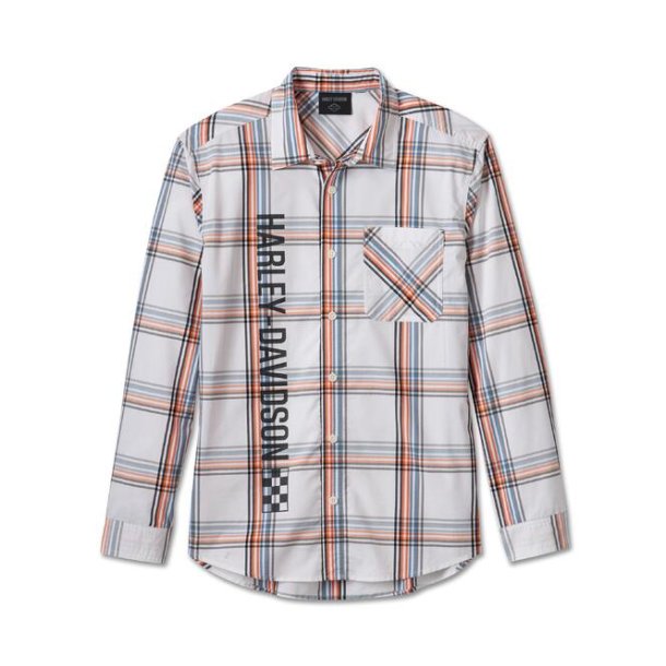 Shirt woven white plaid