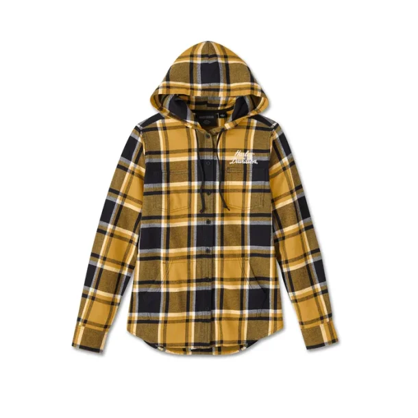 Shirt woven yellow plaid