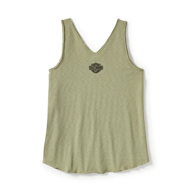 Essential V Drapey Tank - Oil Green