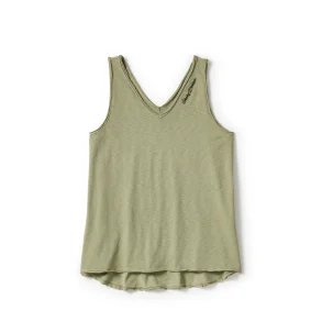 Essential V Drapey Tank - Oil Green