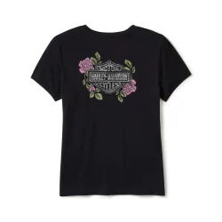 Rose &amp; Thorn Bling V Neck Tee 