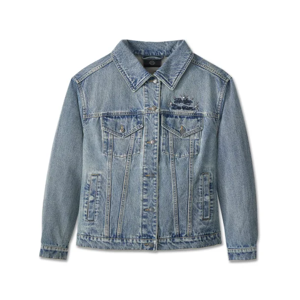 Women's Studded Out Embellished Denim Jacket